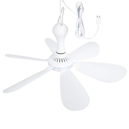 Silent 6 Leaf USB Powered Ceiling Fan With Remote Control For Tent Camping And Dorm 7