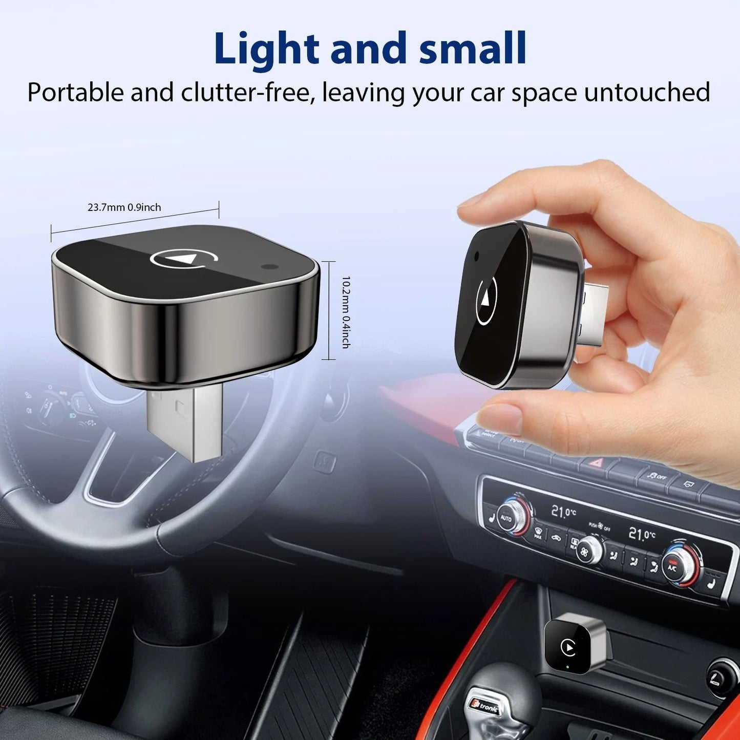 Wireless Car Adapter For CarPlay And Android Auto Plug And Play 2