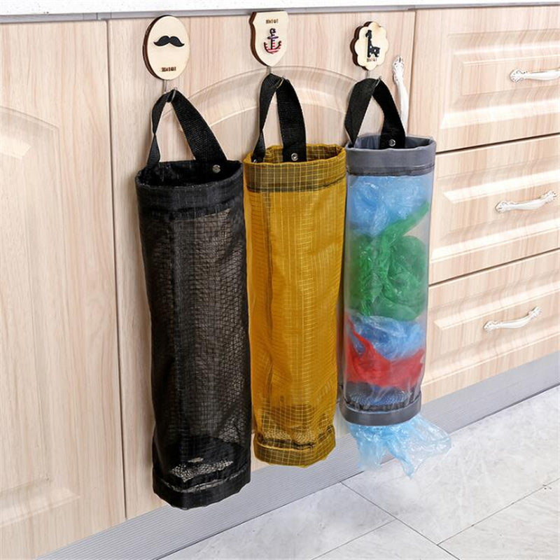 1PCS Plastic Bag Holder Dispenser, Hanging Storage for Trash Garbage Bags, Space-Saving Kitchen Organizer