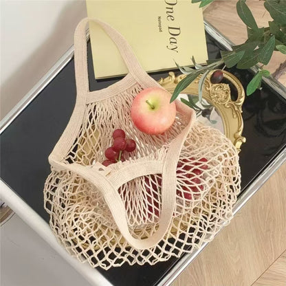 1Pc Portable Reusable Grocery Shopping Bag, Foldable Mesh Bag for Fruits, Vegetables Eco-Friendly Shopping
