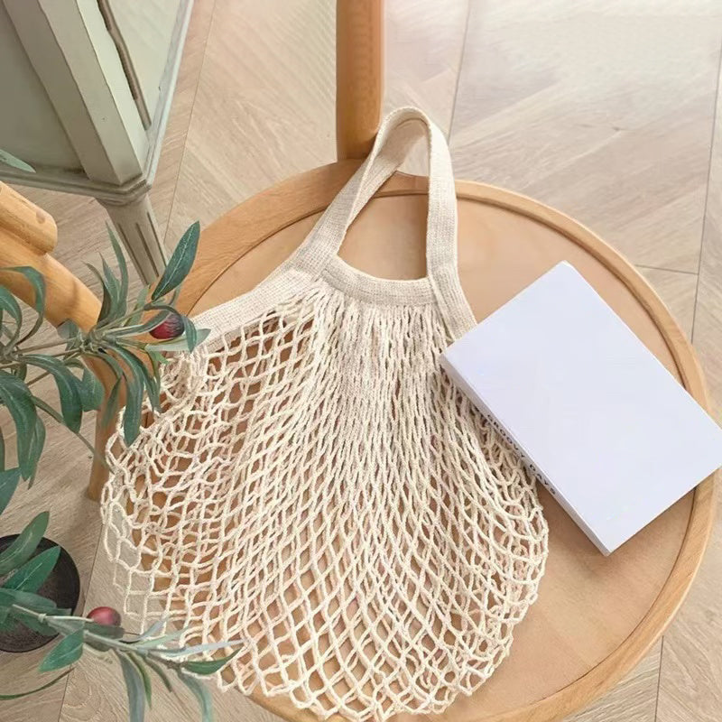 1Pc Portable Reusable Grocery Shopping Bag, Foldable Mesh Bag for Fruits, Vegetables Eco-Friendly Shopping