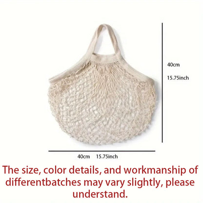 1Pc Portable Reusable Grocery Shopping Bag, Foldable Mesh Bag for Fruits, Vegetables Eco-Friendly Shopping