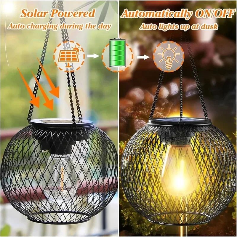 Outdoor Hanging Solar Lantern Waterproof Decorative Solar Lights 3