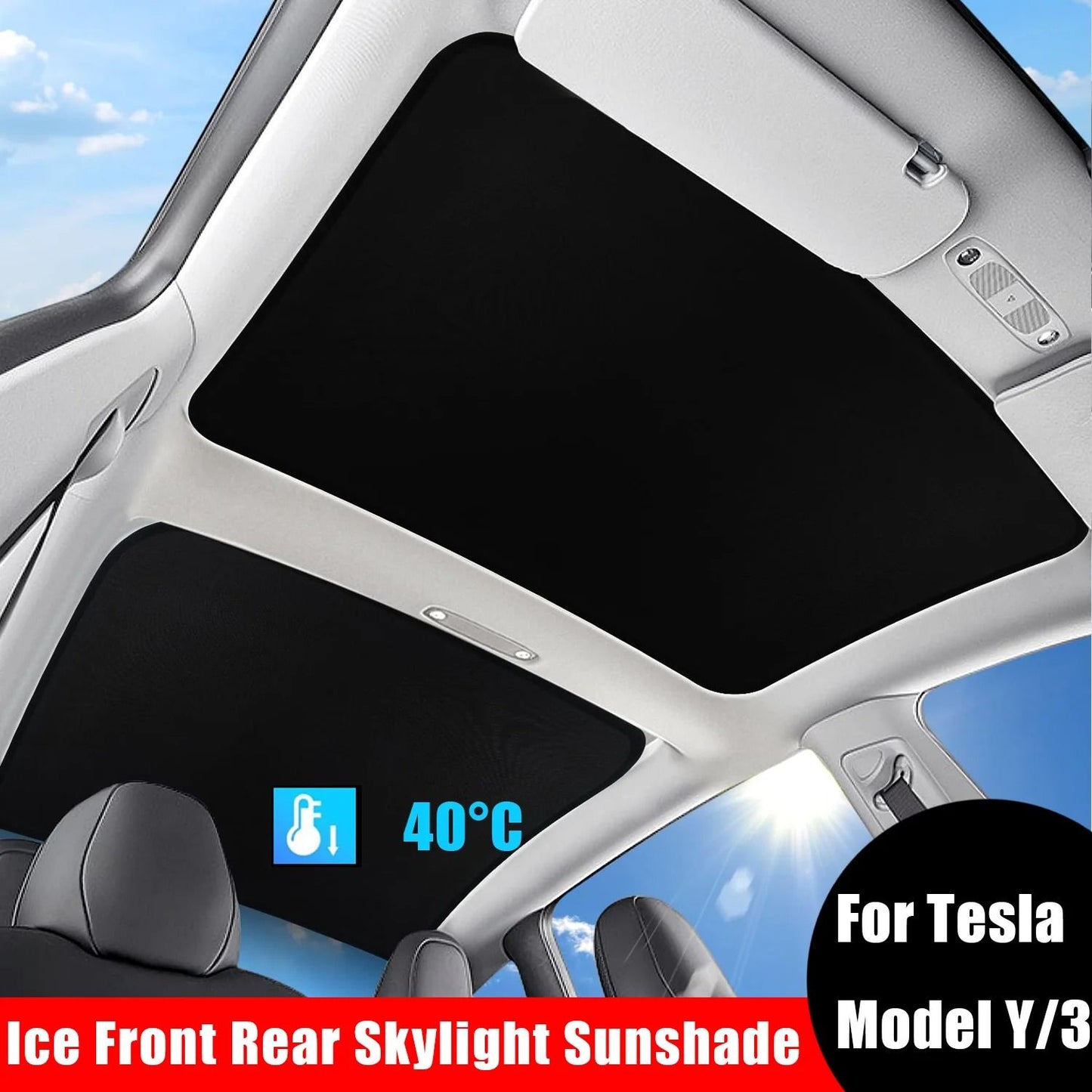 Sunshade Set for Tesla Model 3 Model Y Skydome Front and Rear Glass