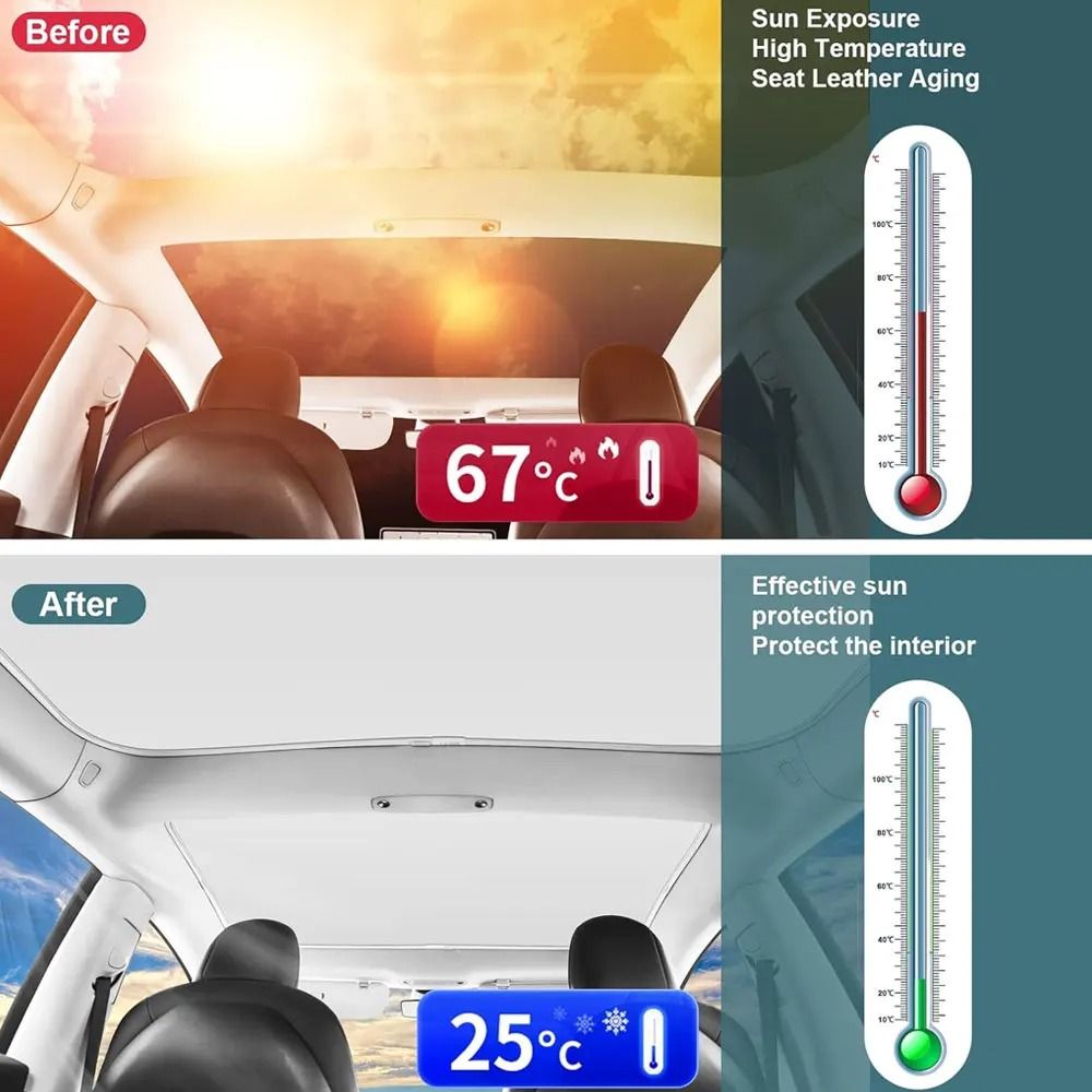 Sunshade Set For Tesla Model 3 Model Y Skydome Front And Rear Glass 5