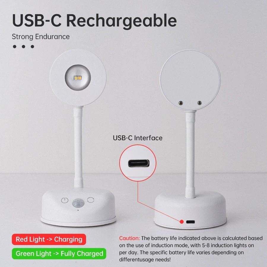 Rechargeable LED Wall Spotlight With Motion Sensor Dimmable Night Light For Decoration 5