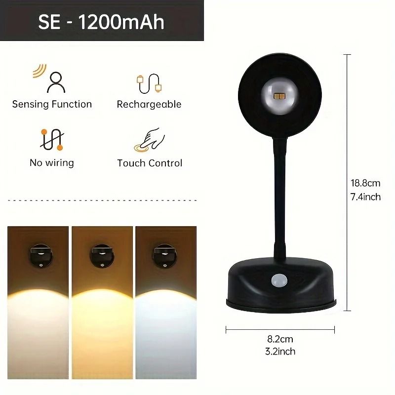 Rechargeable LED Wall Spotlight With Motion Sensor Dimmable Night Light For Decoration 6