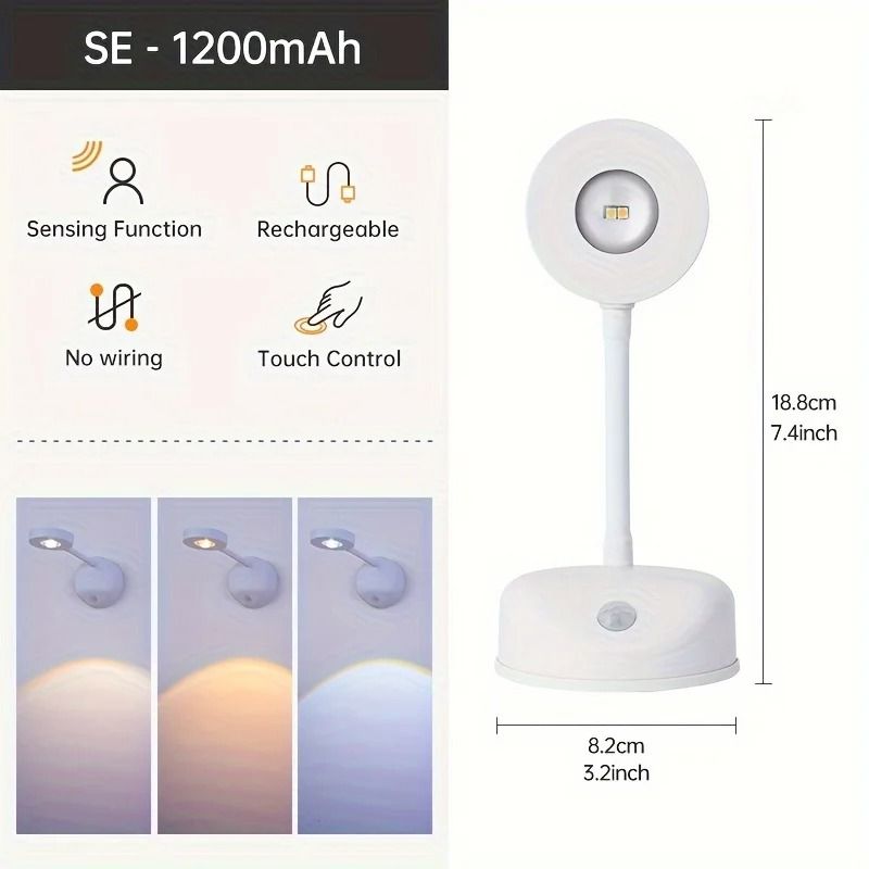 Rechargeable LED Wall Spotlight With Motion Sensor Dimmable Night Light For Decoration 7