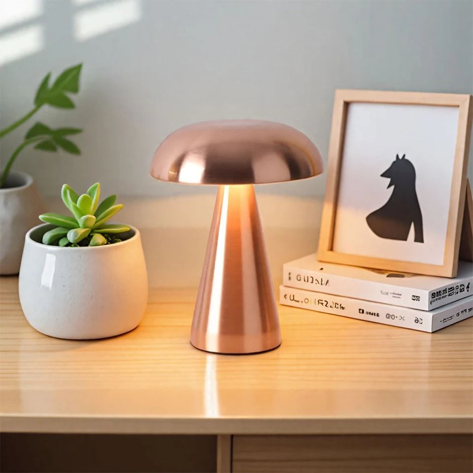 Retro Mushroom LED Night Lamp Rechargeable Touch Sensor Desk Reading Light 3