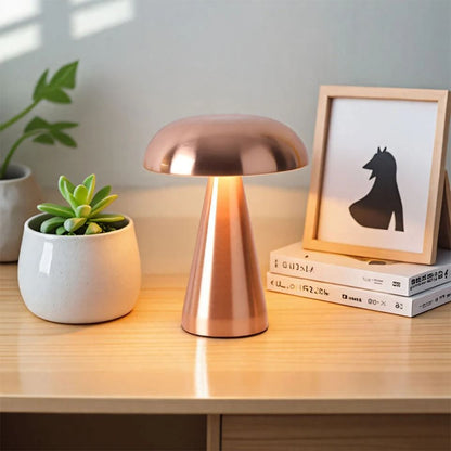 Retro Mushroom LED Night Lamp Rechargeable Touch Sensor Desk Reading Light 3