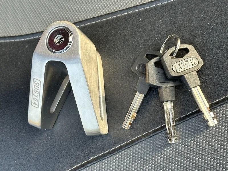 Falante 304 Stainless Steel Motorcycle Bicycle Brake Disc Lock Waterproof Anti Theft With Spare Key 3