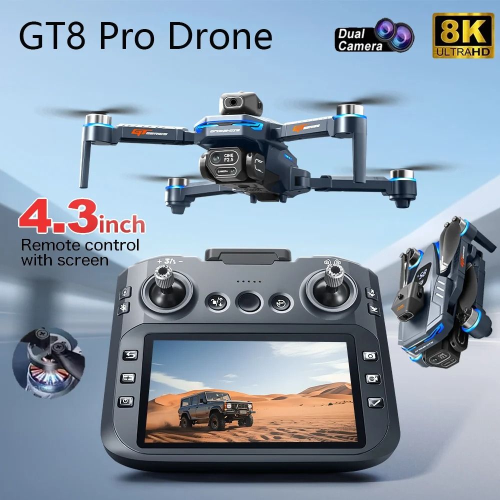 GT8 Foldable Drone with GPS Obstacle Avoidance and 360 Dual Cameras