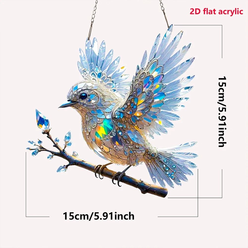 Stained Glass Window Bird Ornament For Home Decor 1