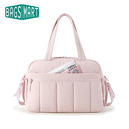 BAGSMART Waterproof Travel Duffel Gym Bag for Women with Wet Pocket Carry On Shoulder Weekender Boston Bag