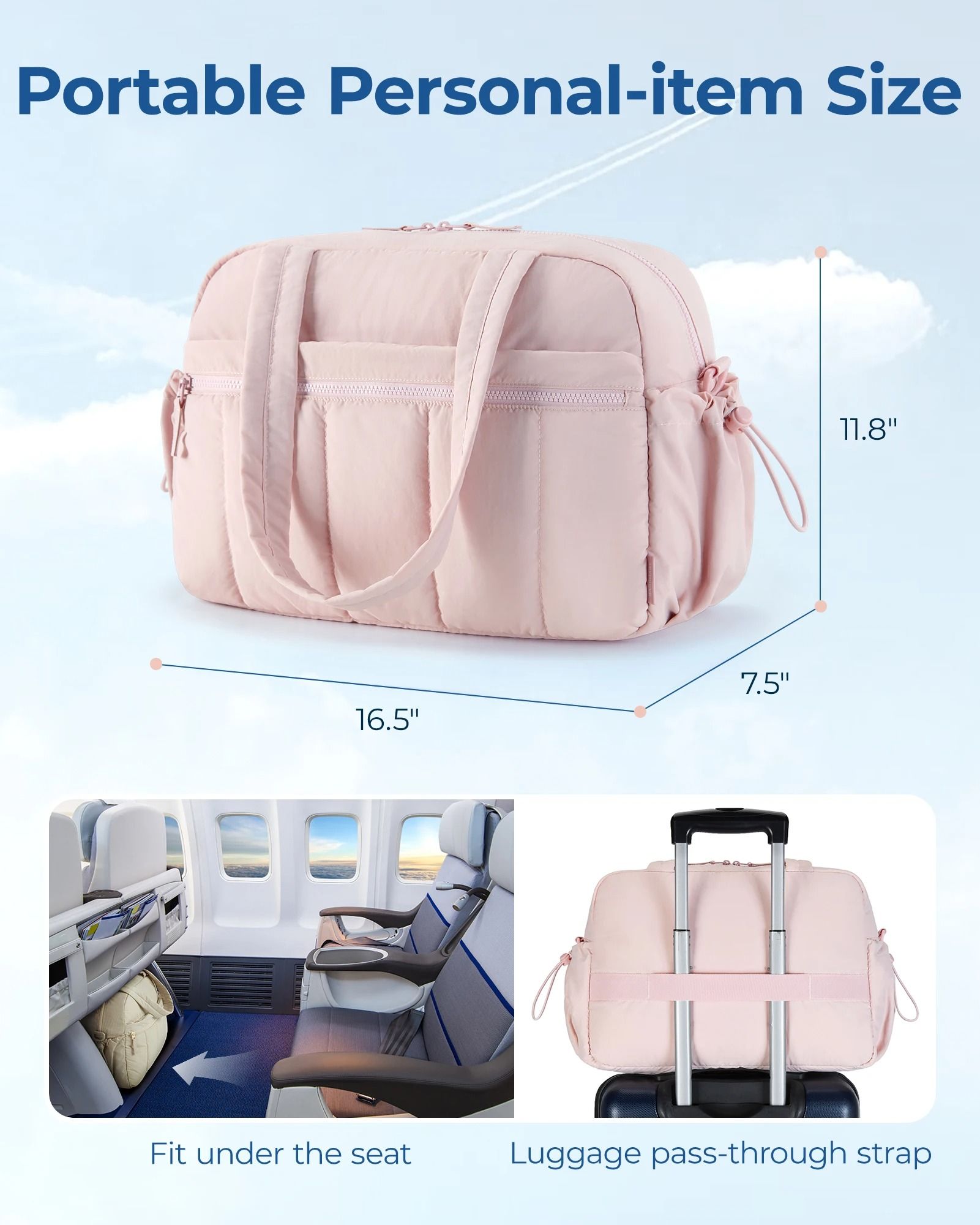 BAGSMART Waterproof Travel Duffel Gym Bag For Women With Wet Pocket Carry On Shoulder Weekender Bos 3