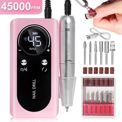Rechargeable 45000RPM Electric Nail Drill Machine For Professional Manicure 11