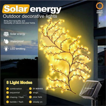 96 LED Solar Willow Vine String Lights Waterproof Outdoor Fairy Lights With Lighting Modes 4