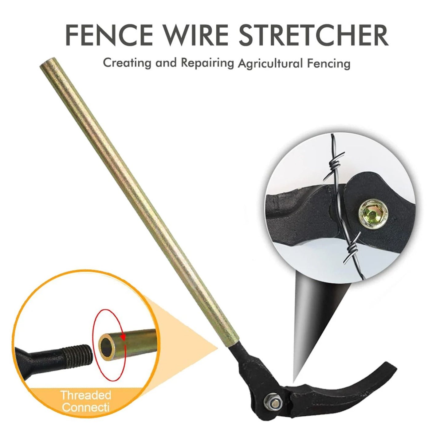 Wire Tensioner Tool For Barbed Fence Installation And Repair 3