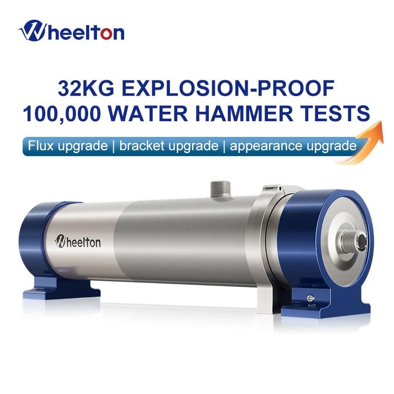 Wheelton Whole House High Flow Water Filter Purifier Reusable SUS304 0.01um PVDF 1000L to 3000L Capacity