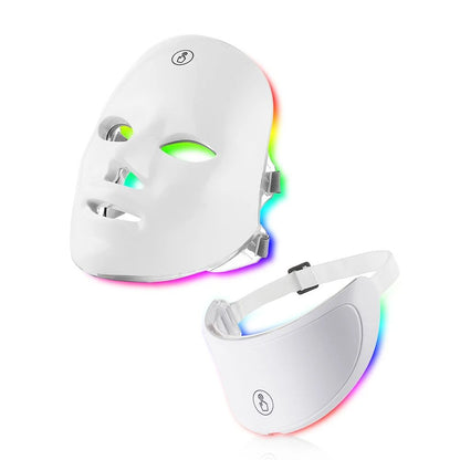LED Light Therapy Facial Mask with Neck Coverage for Skin Rejuvenation and Anti Aging