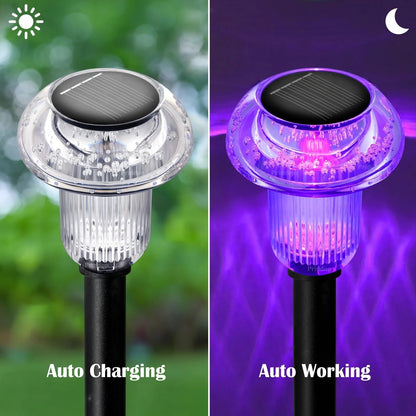 Solar LED Mushroom Garden Stake Lights Set Of Four For Outdoor Pathway Decoration 2