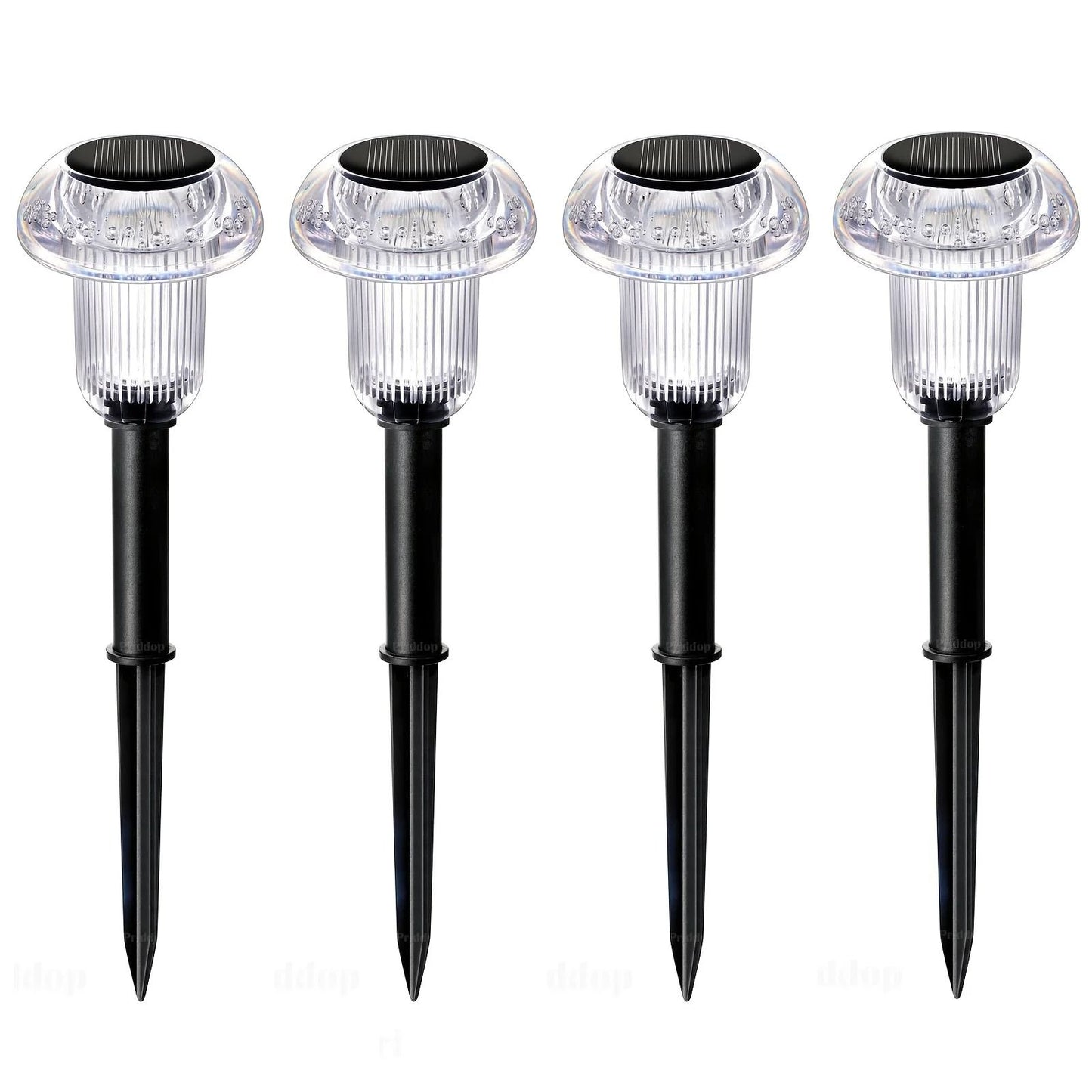 Solar LED Mushroom Garden Stake Lights Set Of Four For Outdoor Pathway Decoration 4