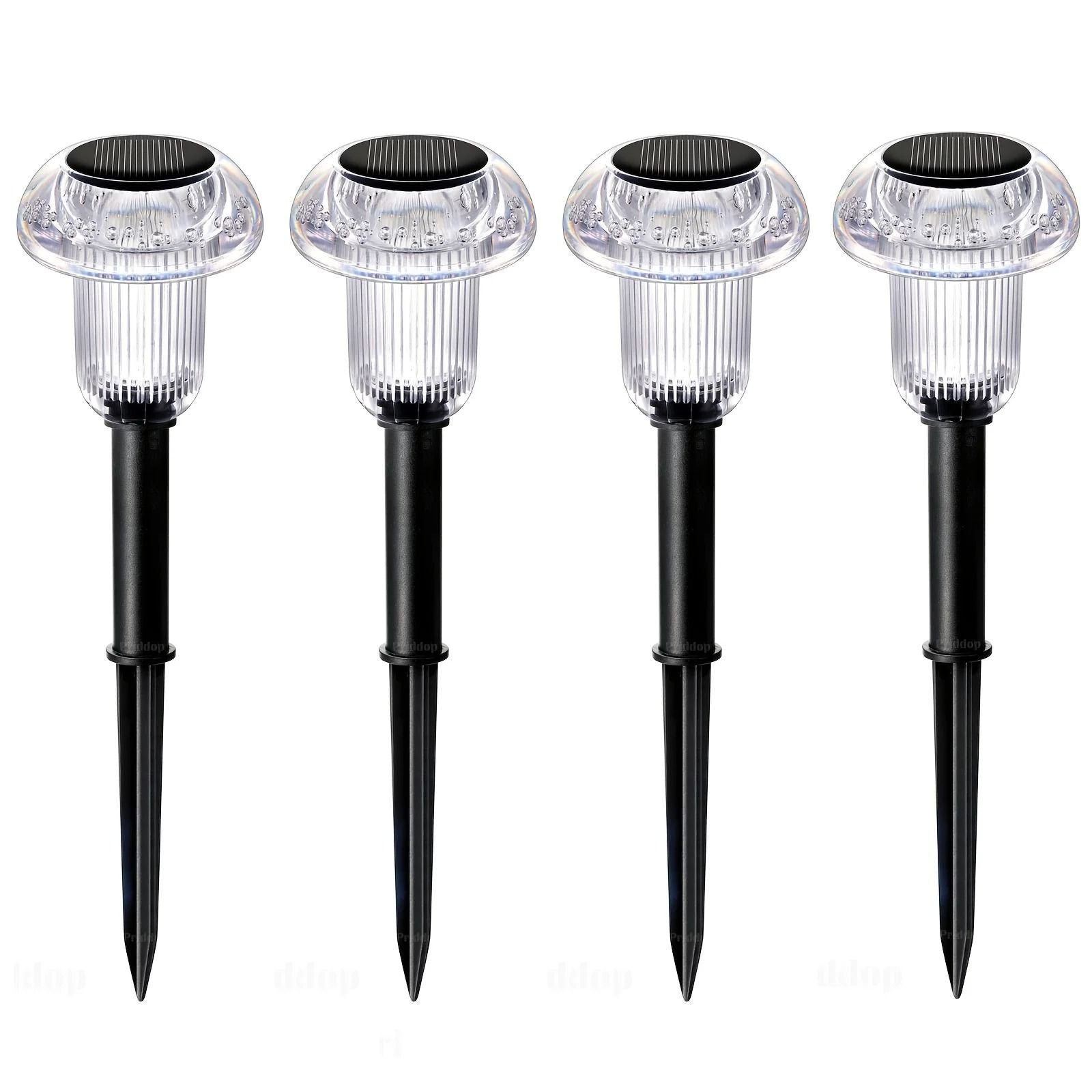 Solar LED Mushroom Garden Stake Lights Set Of Four For Outdoor Pathway Decoration 4