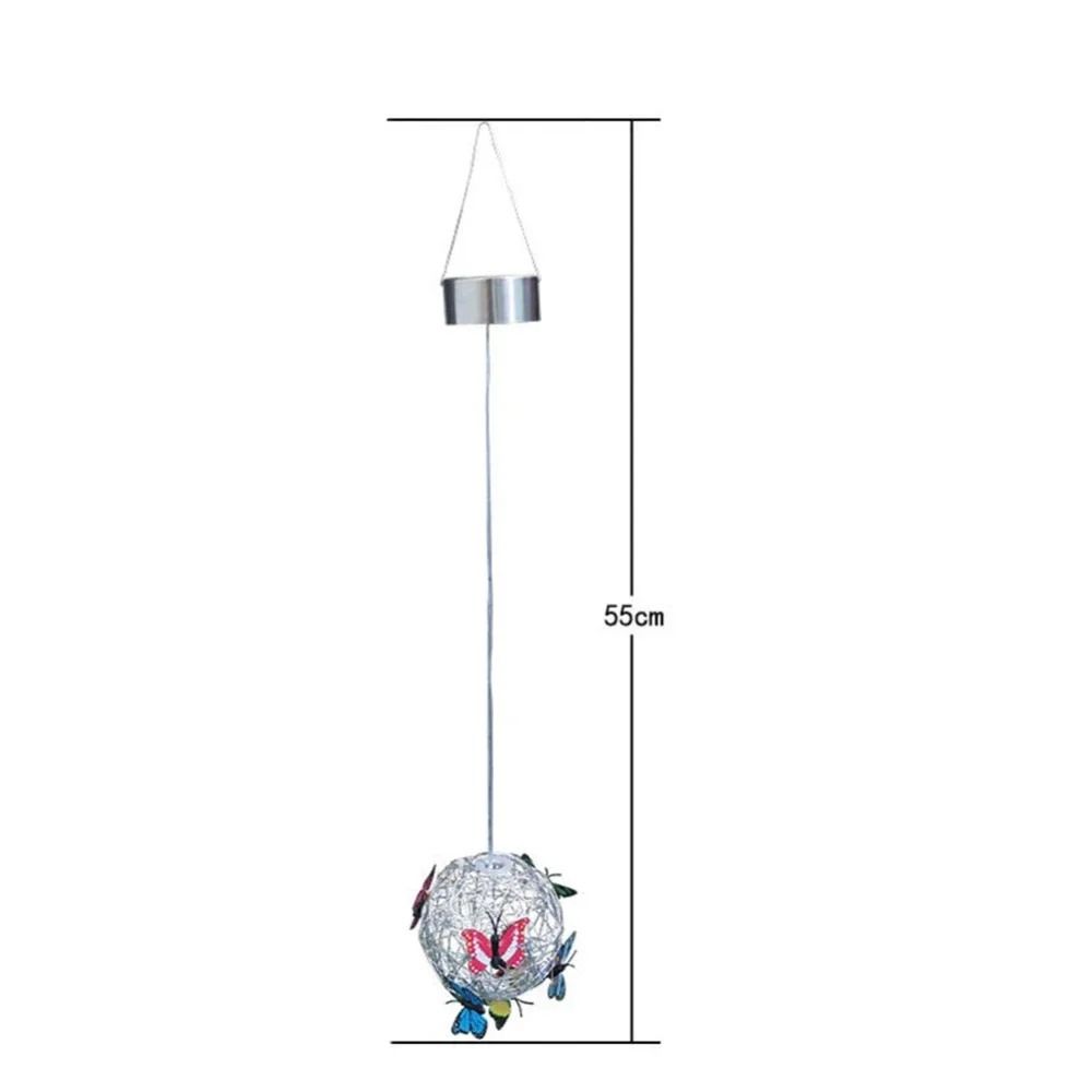 Solar Butterfly Ball Hanging Light Decorative LED Outdoor Garden Lamp Waterproof 3