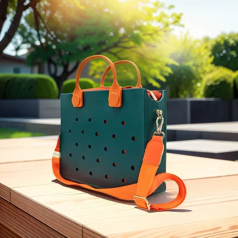 Orange Guy EVA Punched Waterproof Travel Tote Bag With Charm Holes 2
