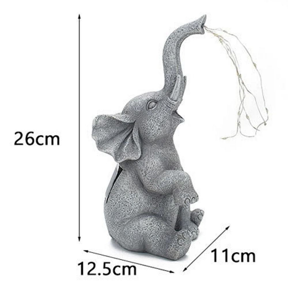 Solar Elephant String Lights Outdoor Garden Decor Solar Statue Sculptures 6