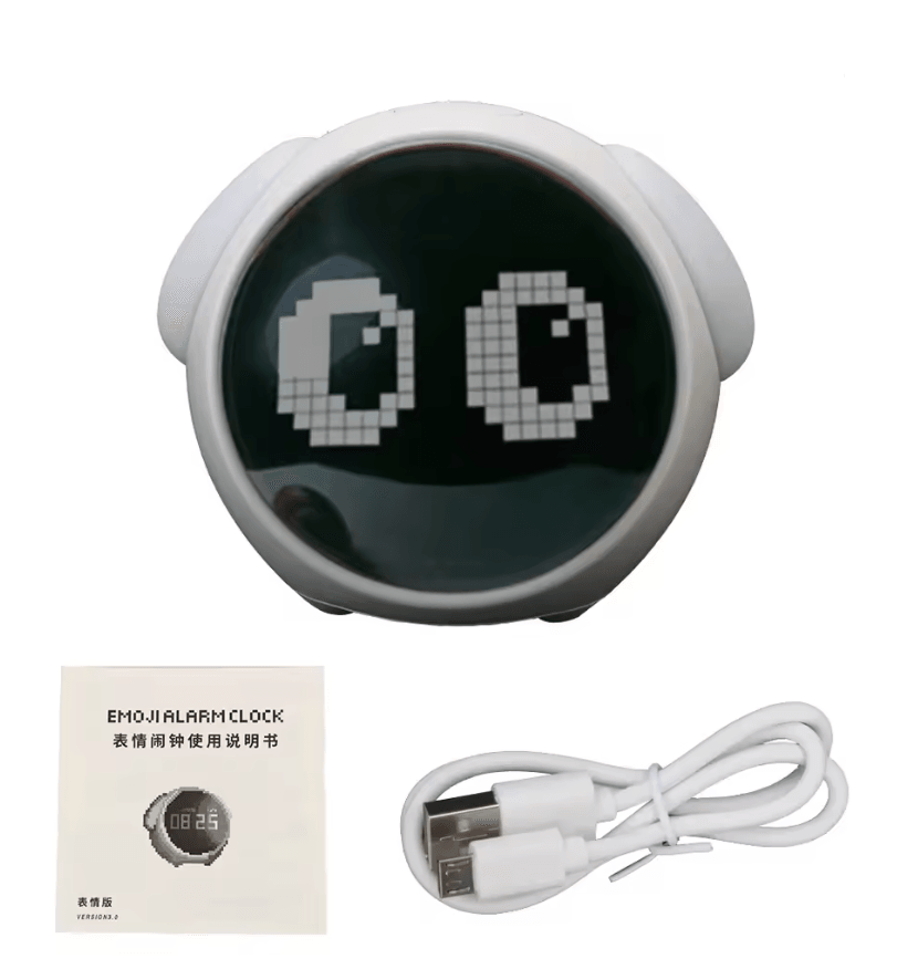 Child Expression Alarm Clock With Voice Controlled Night Light And Thermometer 3