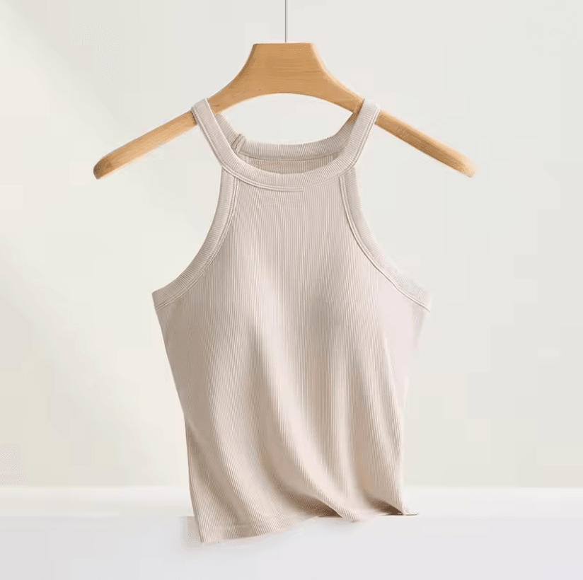 HalterFit Built In Bra Camisole Slim Fit Breathable Halter Top 3