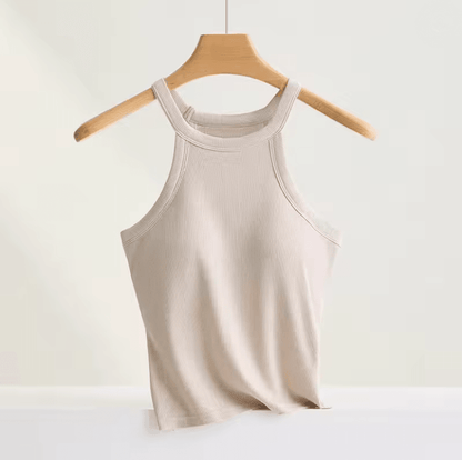 HalterFit Built In Bra Camisole Slim Fit Breathable Halter Top 3