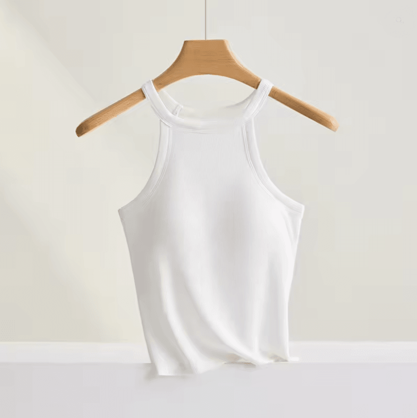 HalterFit Built In Bra Camisole Slim Fit Breathable Halter Top 5