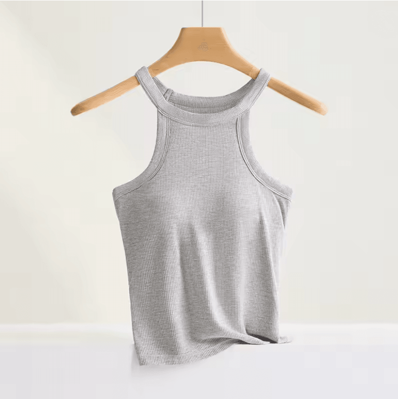 HalterFit Built In Bra Camisole Slim Fit Breathable Halter Top 6