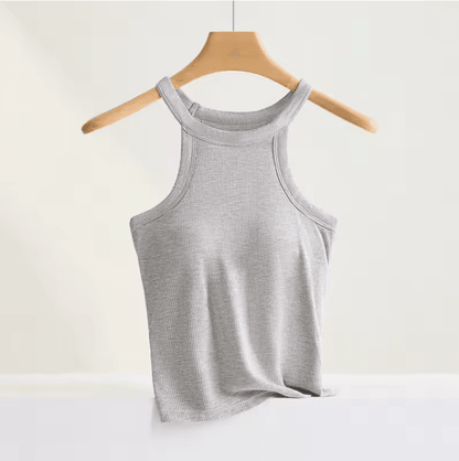 HalterFit Built In Bra Camisole Slim Fit Breathable Halter Top 6