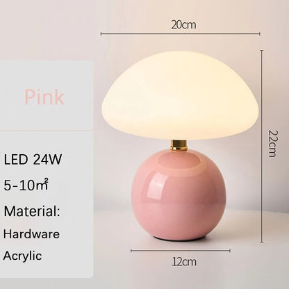 Mushroom USB Table Lamp Pink Orange Red White Yellow 9