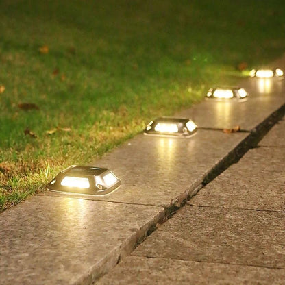 4PCS Solar Dock Lights 8LED Waterproof Wireless Outdoor Deck Driveway Lights