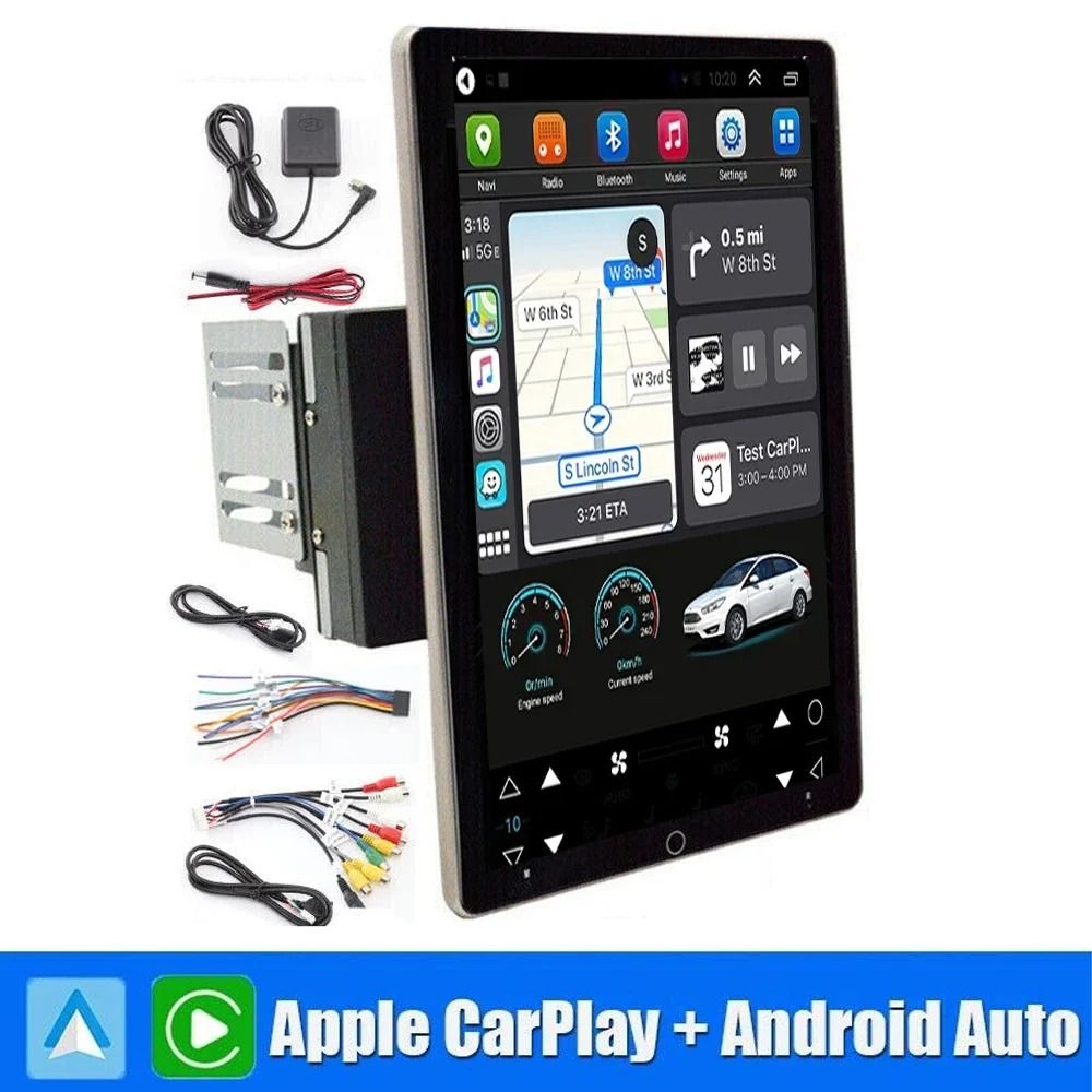 Android 15 0 101 Inch Automatic Rotate Car Radio Android Auto Carplay Multimedia Player