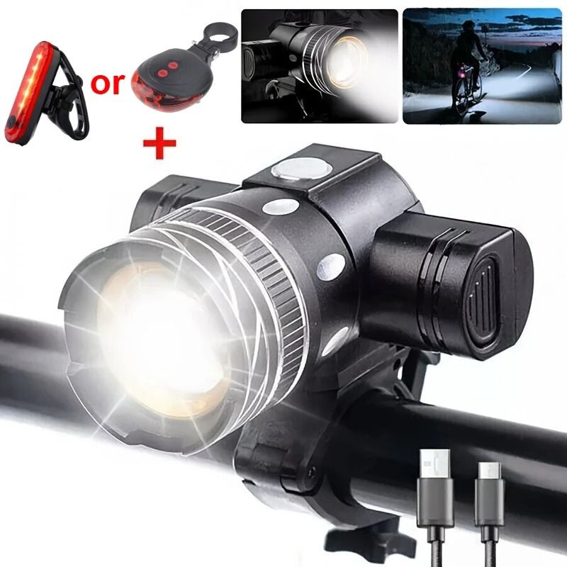 Z30 1500LM T6 LED Bike Light USB Rechargeable Waterproof Zoomable Cycling Lamp