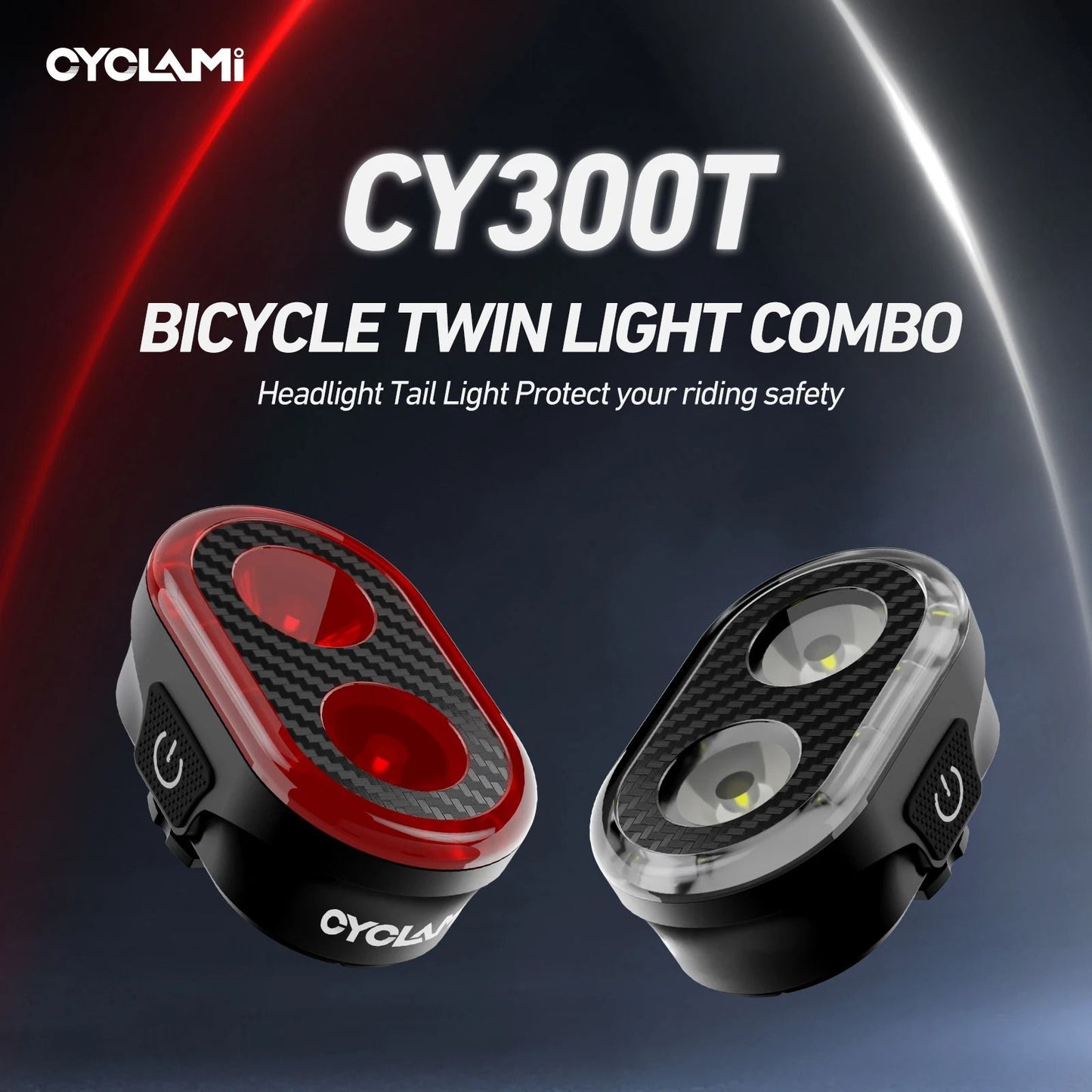 CYCLAMI CY300T Bicycle Smart Brake Sensing Front Rear Light Set
