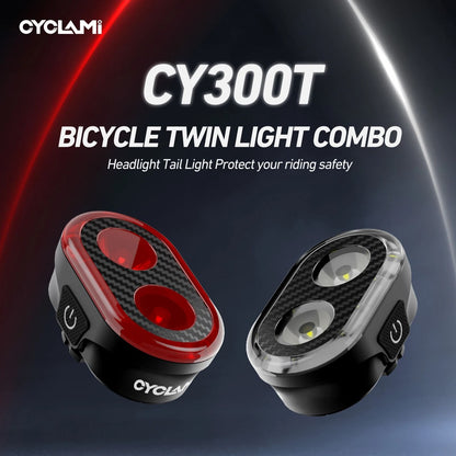 CYCLAMI CY300T Bicycle Smart Brake Sensing Front Rear Light Set