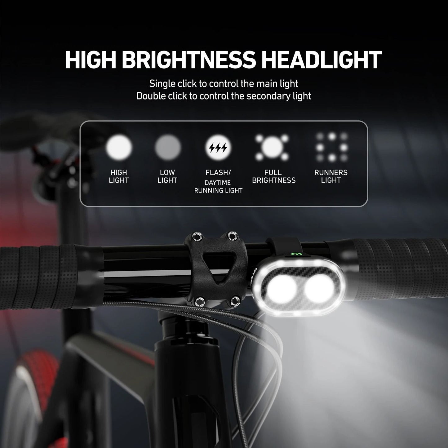 CYCLAMI CY300T Bicycle Smart Brake Sensing Front Rear Light Set 1