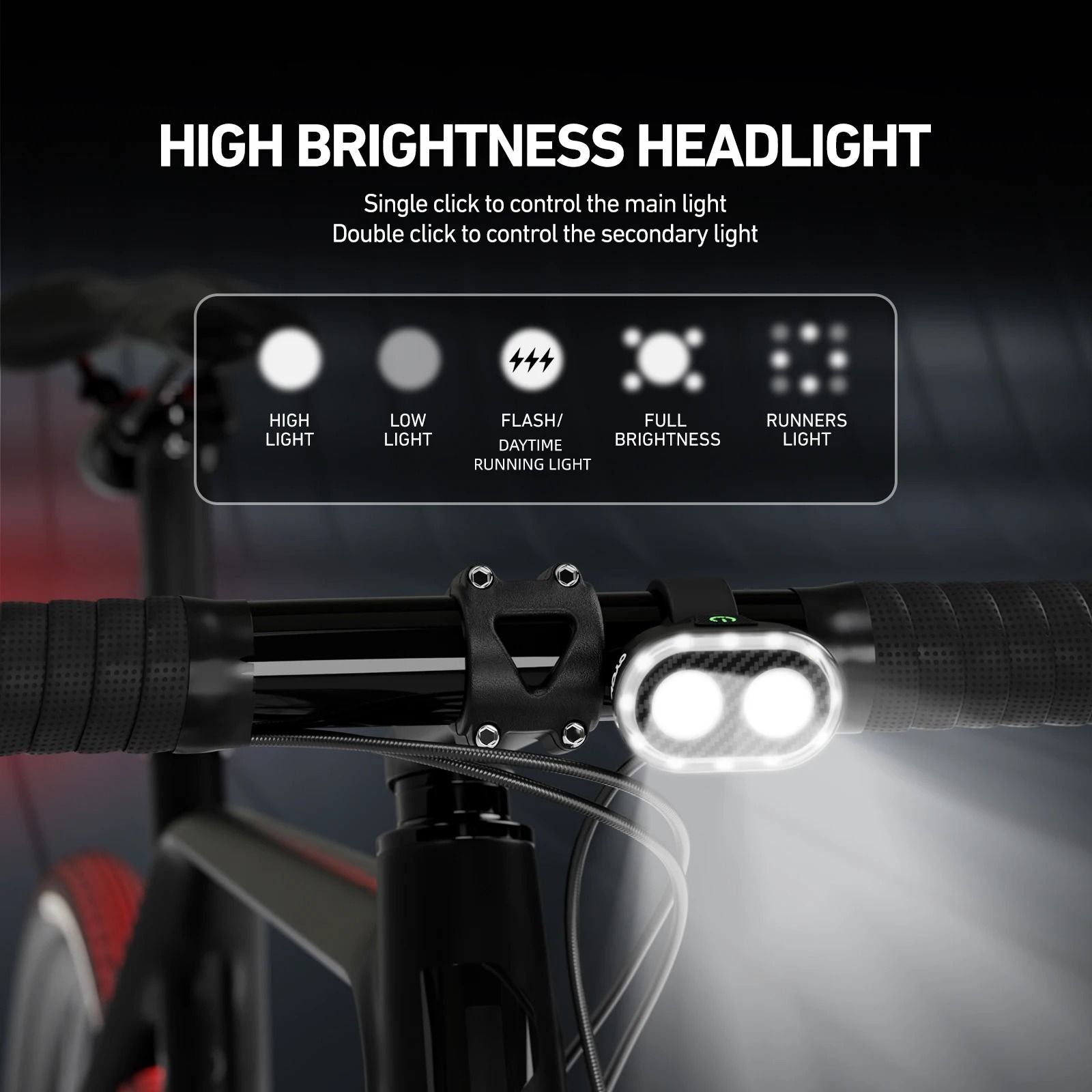 CYCLAMI CY300T Bicycle Smart Brake Sensing Front Rear Light Set 1
