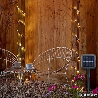 Retro Hemp Rope Solar String Light 7 Meter 50 LED Outdoor Garden Patio Decorative Lamp 5