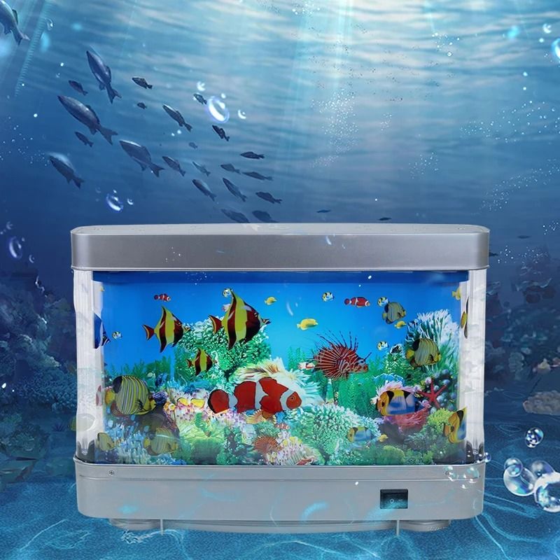 Tropical Fish Tank Lamp Virtual Ocean Motion Night Light