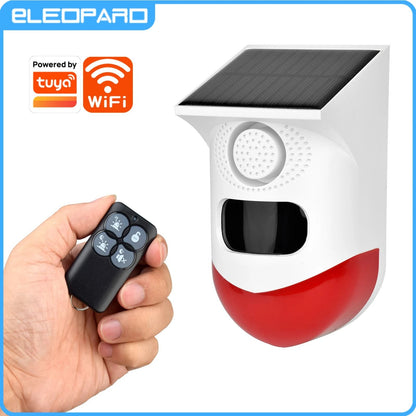 SMARSECUR WiFi Tuya Solar Infrared Siren Outdoor Security Alarm
