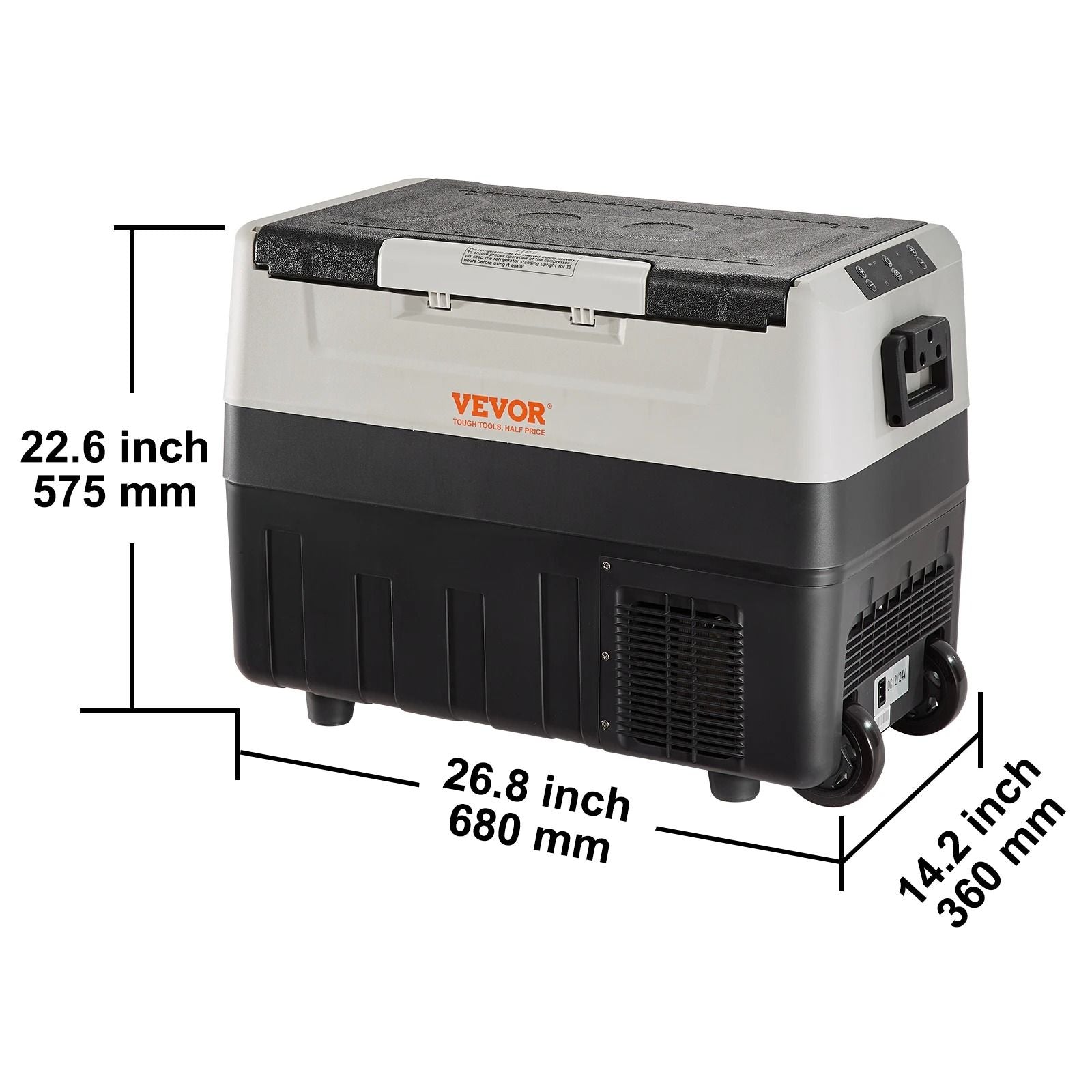 SucceBuy Portable Foldable Car Refrigerator 35L 45L 55L With Wheels And Handle 6