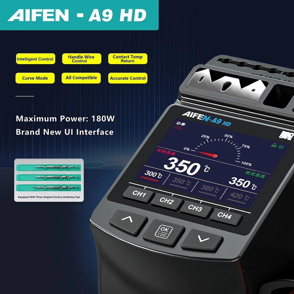 AIFEN A9HD 180W Digital Soldering Iron Station With Curve Mode 1