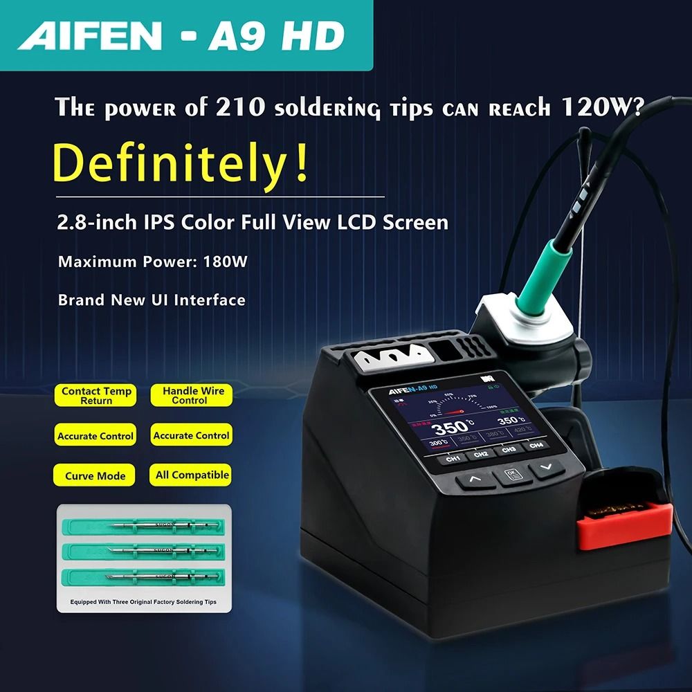 AIFEN A9HD 180W Digital Soldering Iron Station With Curve Mode 2